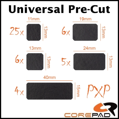 Corepad PXP Grips #2210 noir Universal Pre-Cut Keyboard & Mouse